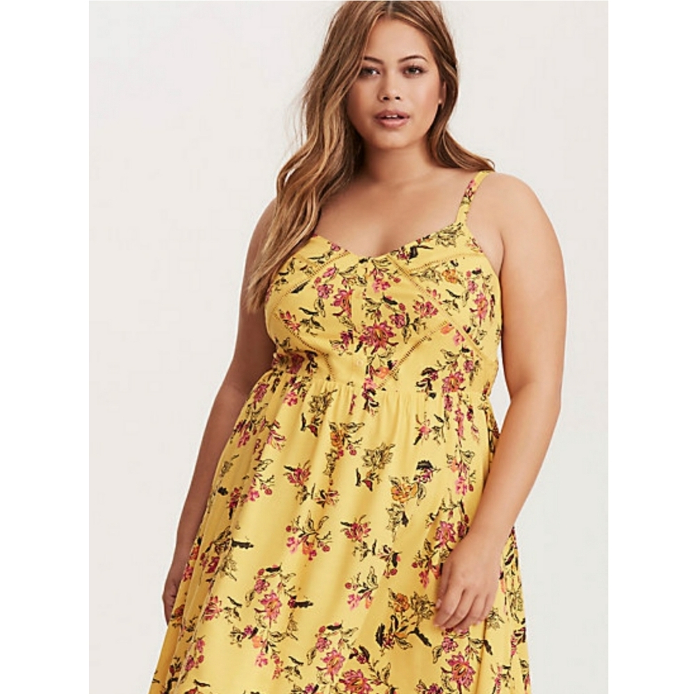 Torrid Yellow Midi Dress - Picture 3 of 4